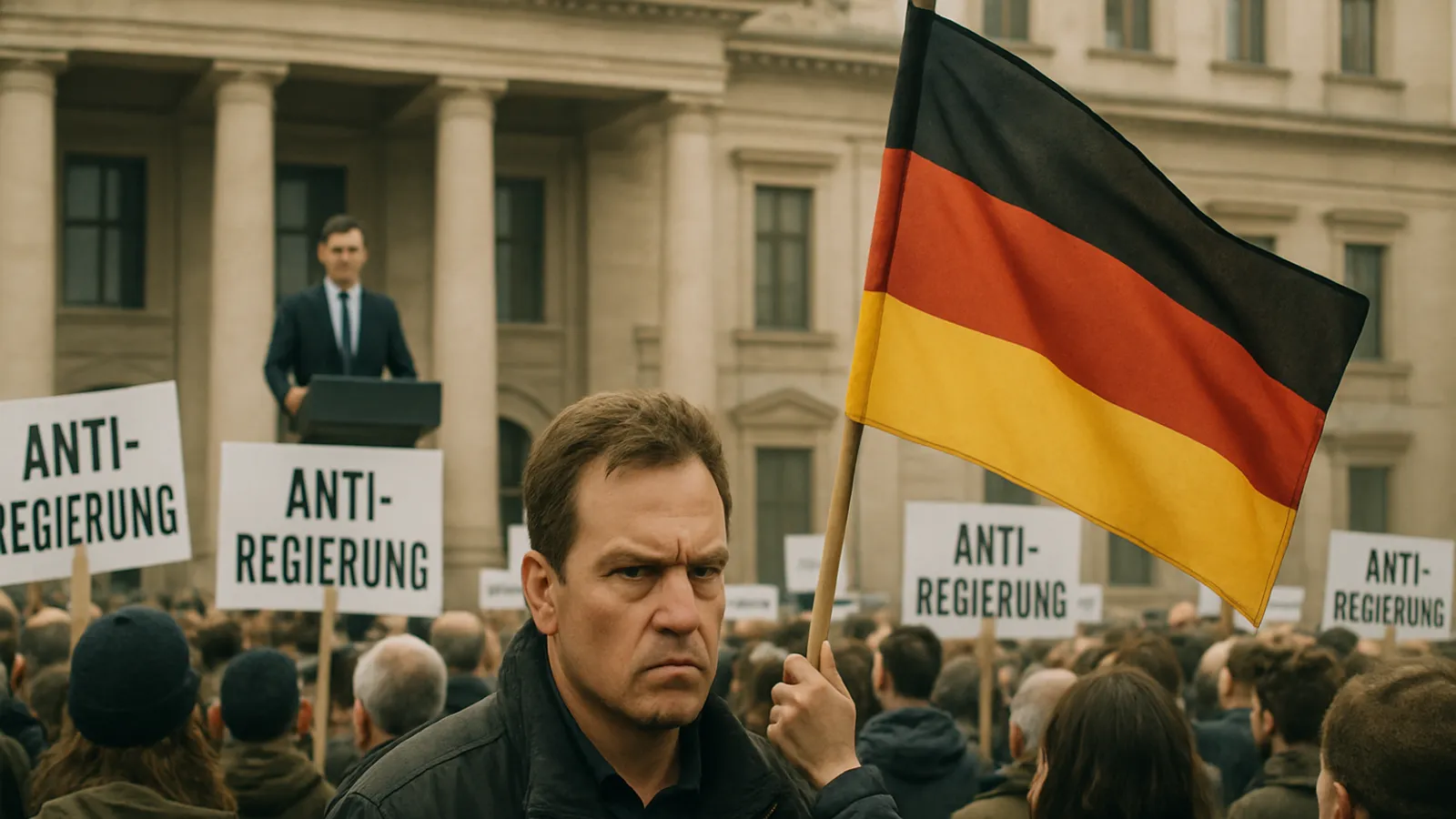 10.000 Menschen demonstrieren in Plauen gegen die Regierung.