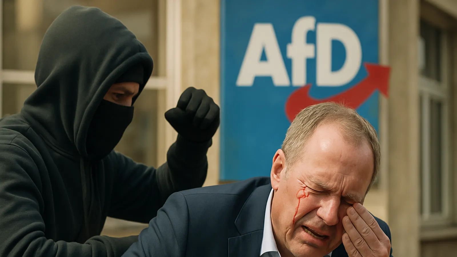 Germany’s AfD party blames Antifa activists for the attack on the Hamburg leader of its youth wing.