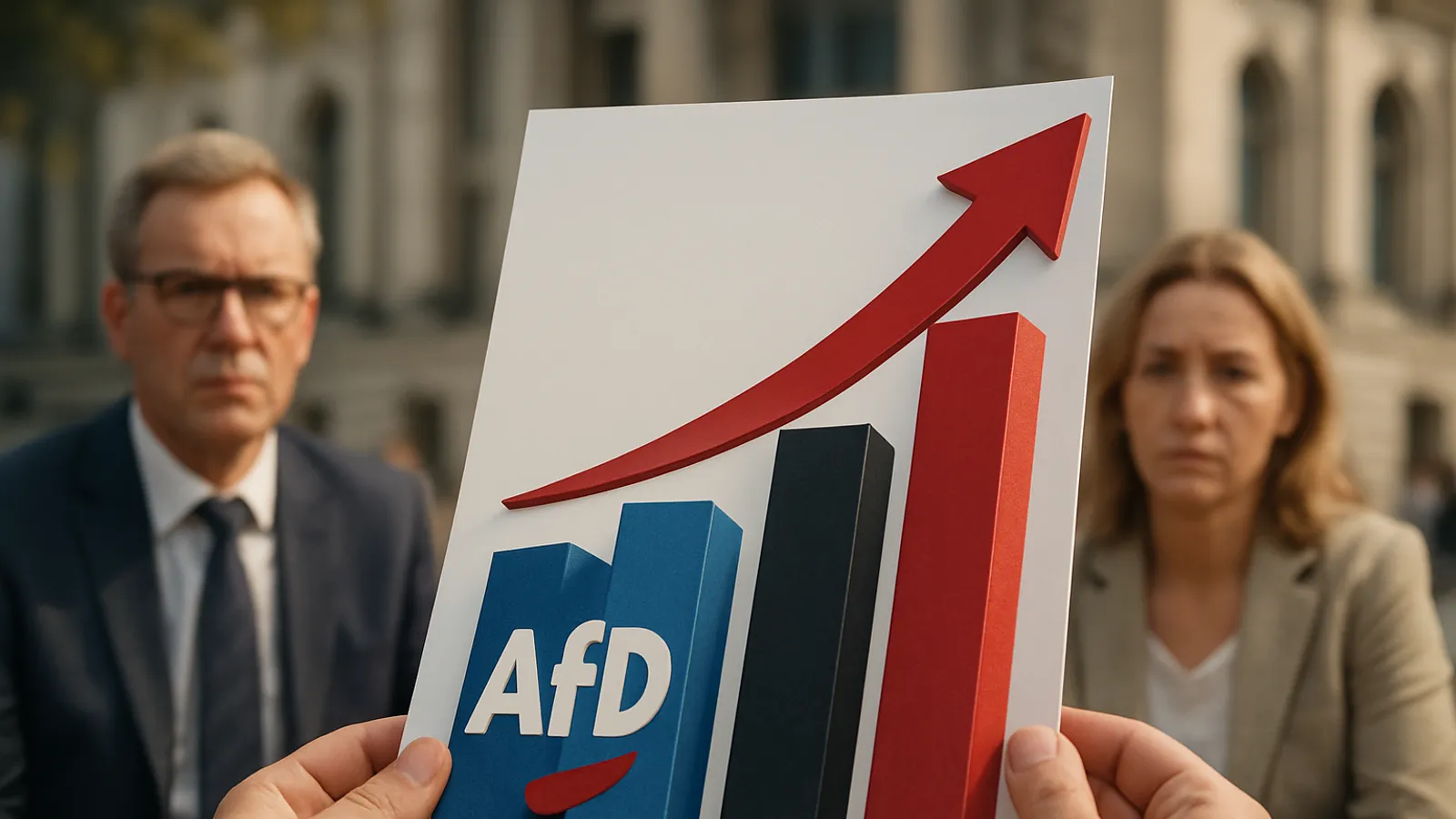 AfD erreicht laut Umfrage ein Rekordhoch und nähert sich dem Gesamtwert der Union und SPD an.