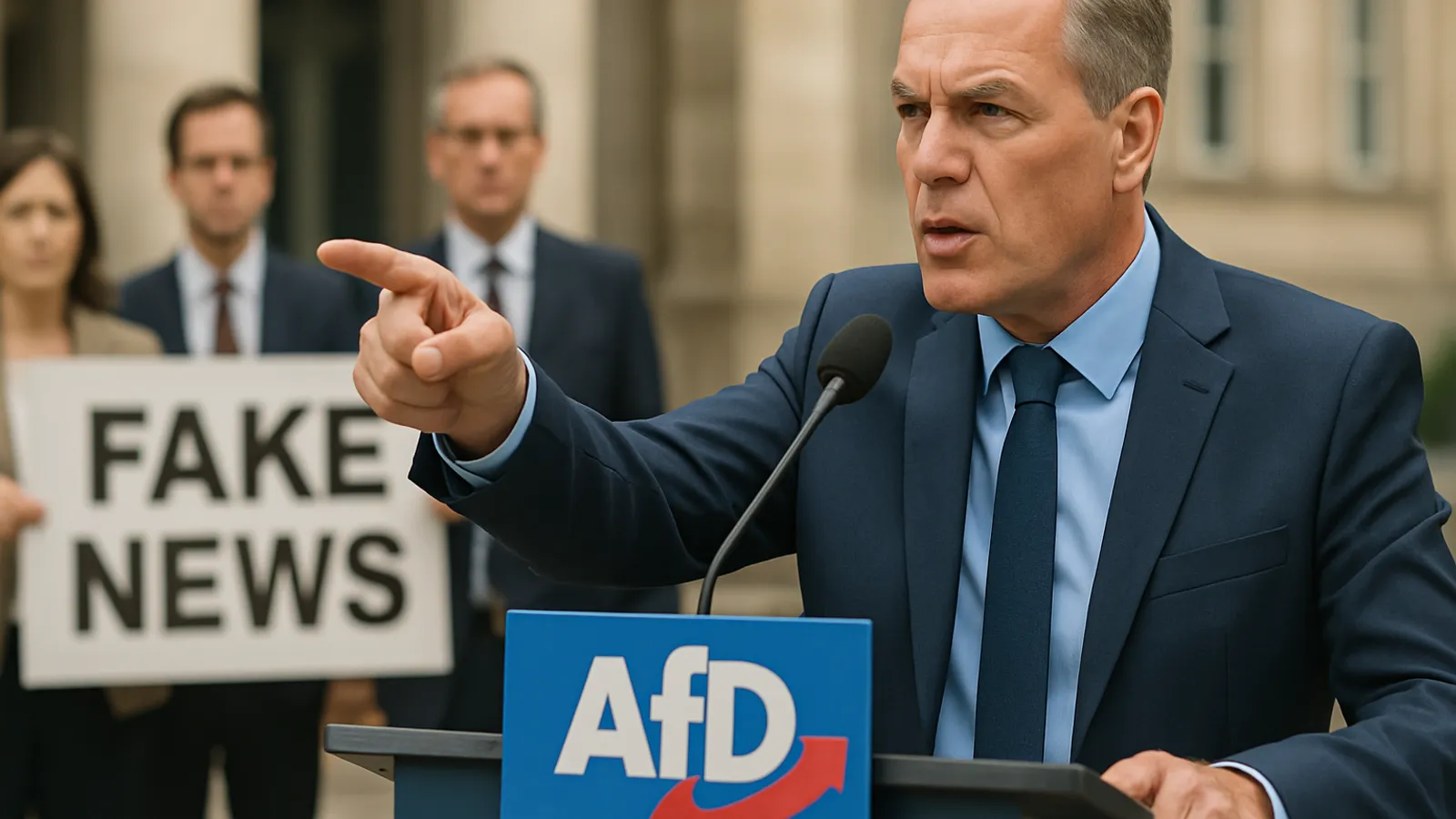 AfD-Spitzenkandidat Siegmund wirft anderen Parteien vor, Fake News zu verbreiten.