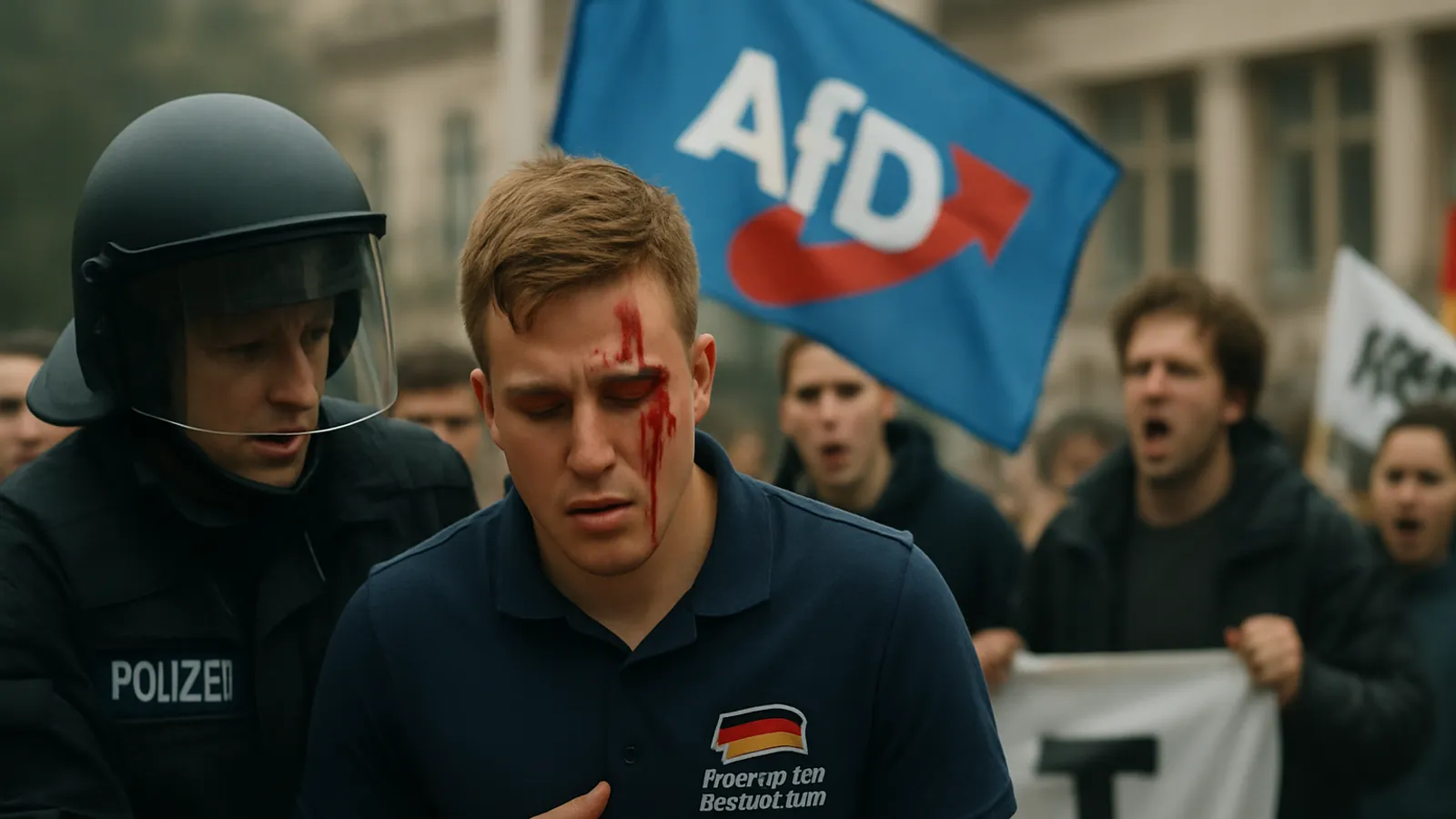 AfD youth official of Generation Deutschland injured near demonstration in Schwerin.