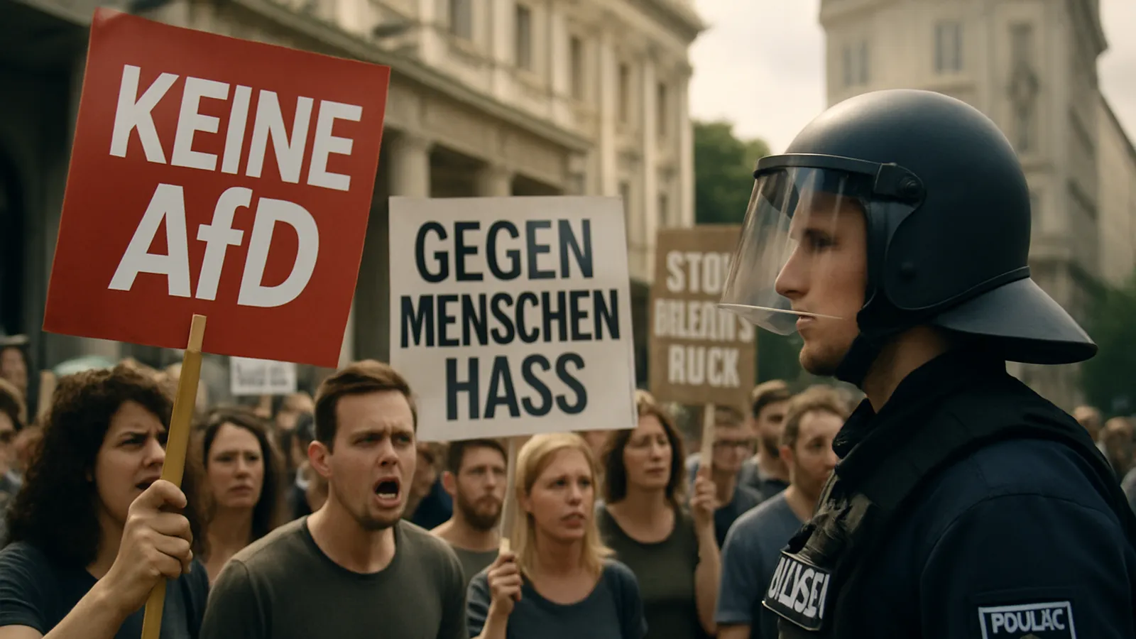 Am Samstag, den 18. Juli 2026, finden Demos gegen AfD, Menschenhass und Rechtsruck statt.