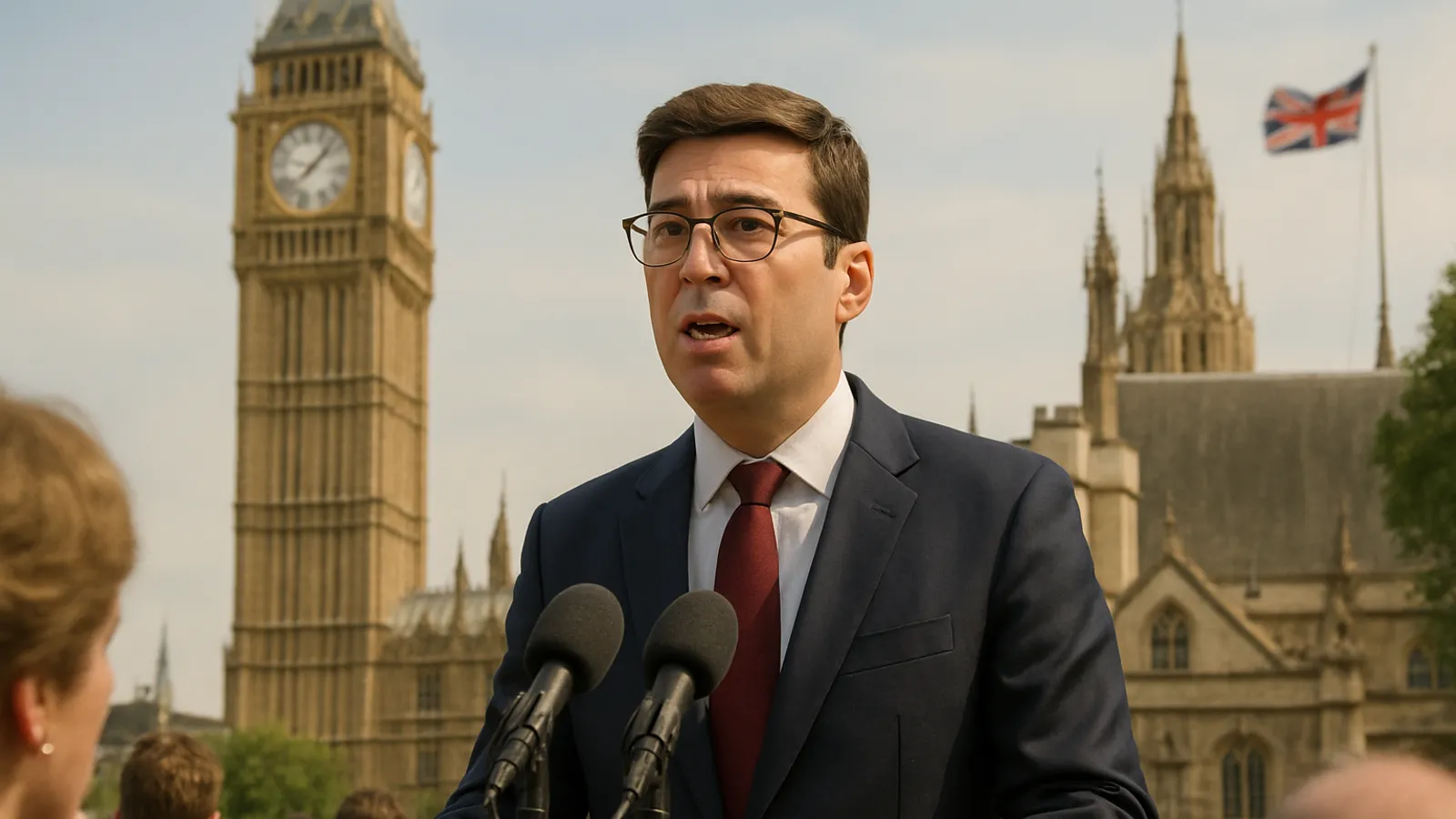 Andy Burnham hatte seinen ersten Auftritt als Premierminister in Großbritannien.