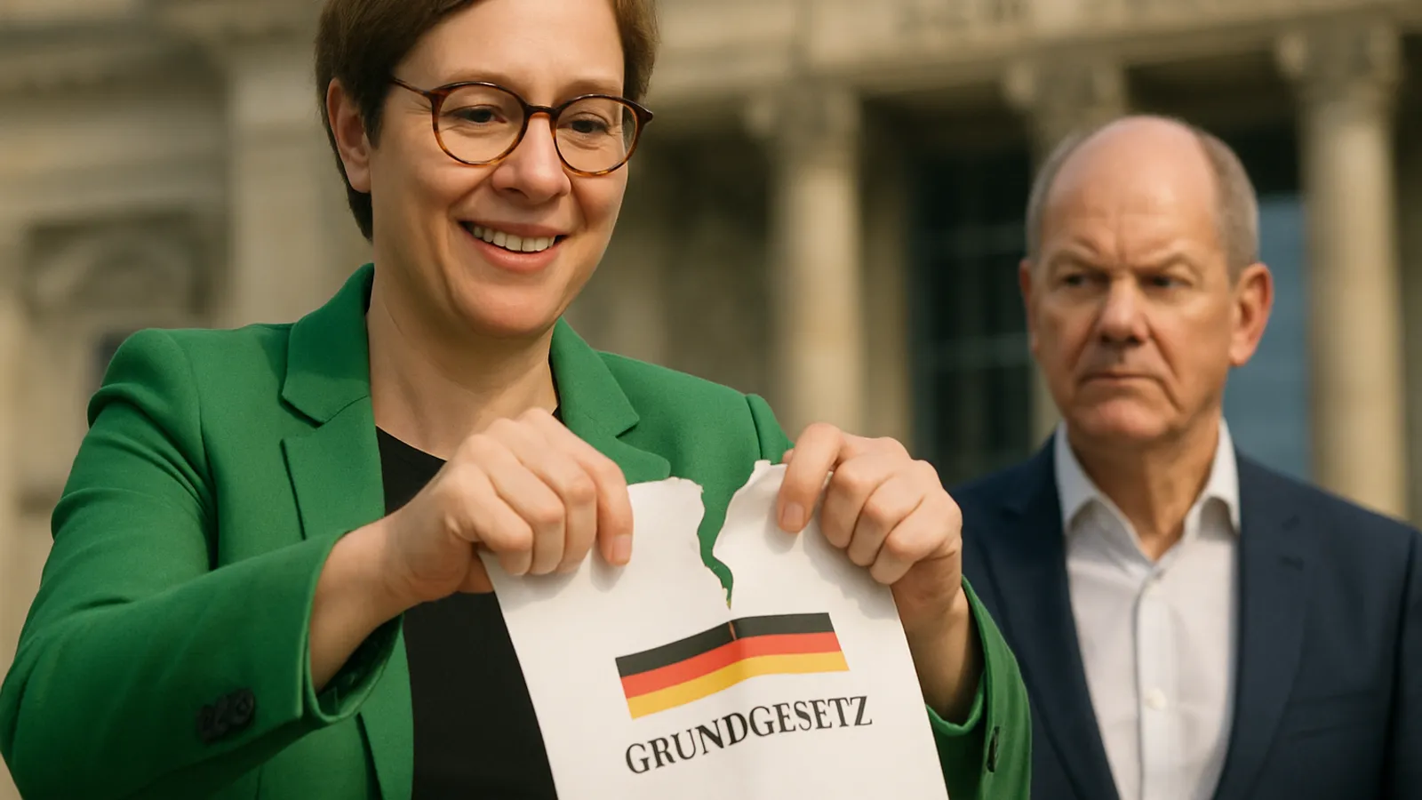Katharina Dröge of Germany’s Green Party backs an SPD push to amend Germany’s Basic Law.