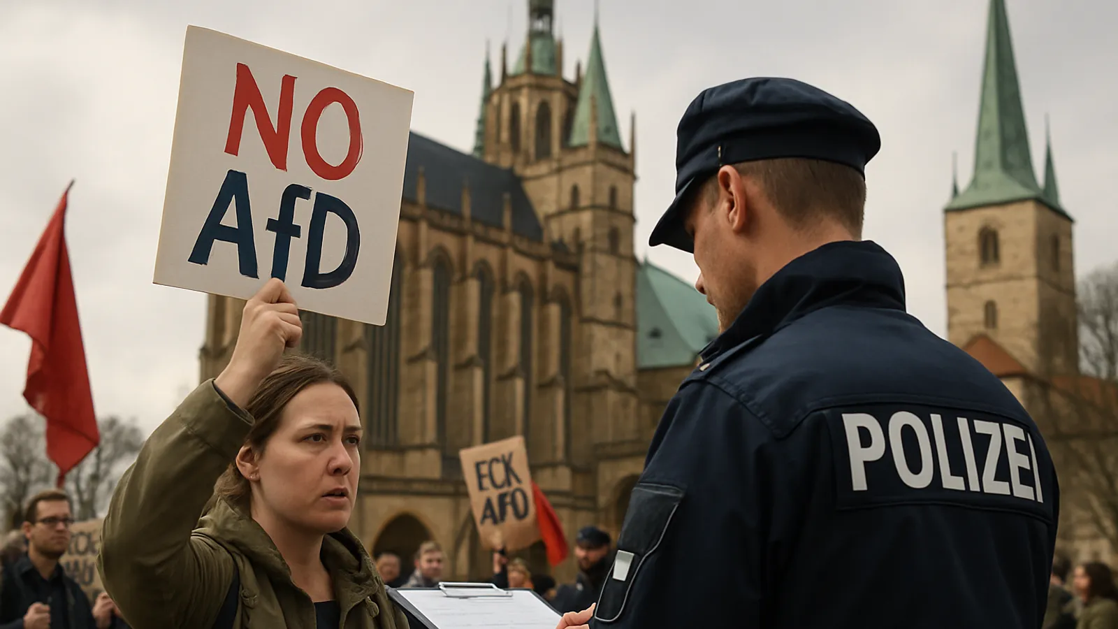Bei Demos gegen den AfD-Parteitag in Erfurt sind Anmeldungen 48 Stunden vorher erforderlich, aber keine Genehmigungen nötig.