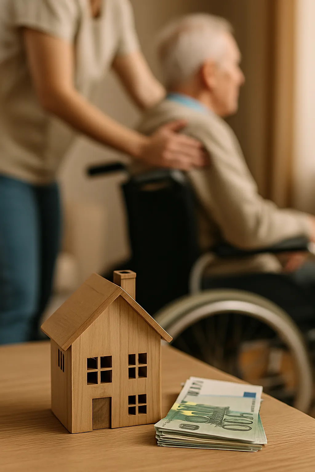 Bei Pflegebedarf droht der Verlust des Hauses an die Familie.