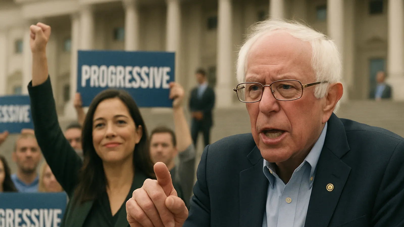 Bernie Sanders unterstützt progressive Kandidaten und sagt, Wähler seien müde vom Status quo.