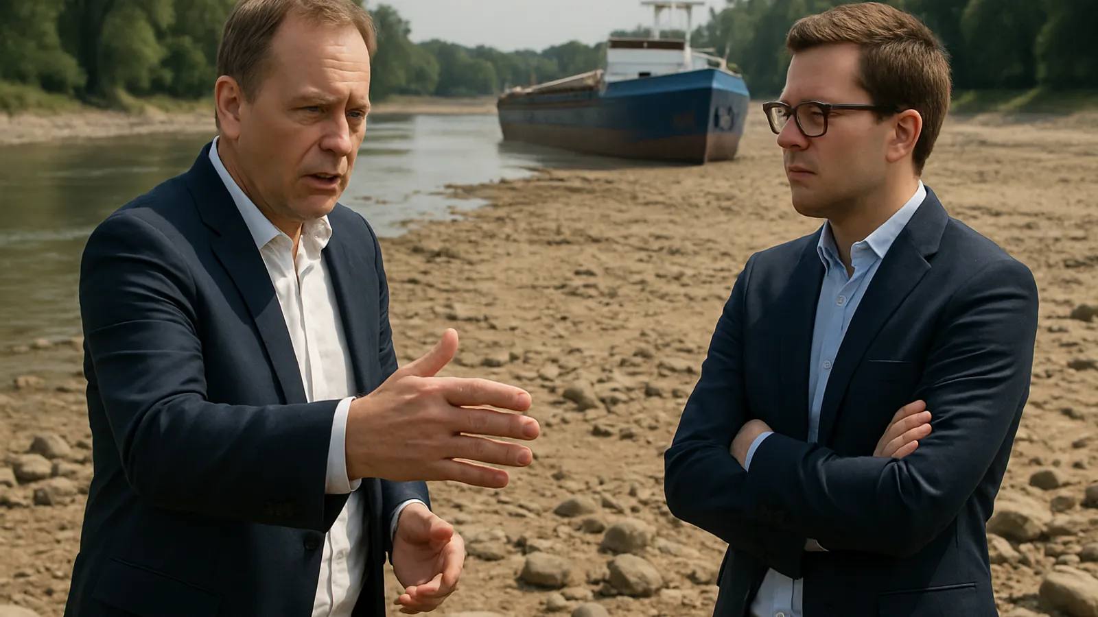 Bilger und Wirtschaftsverbände beraten über Lösungen für die Niedrigwasserkrise.