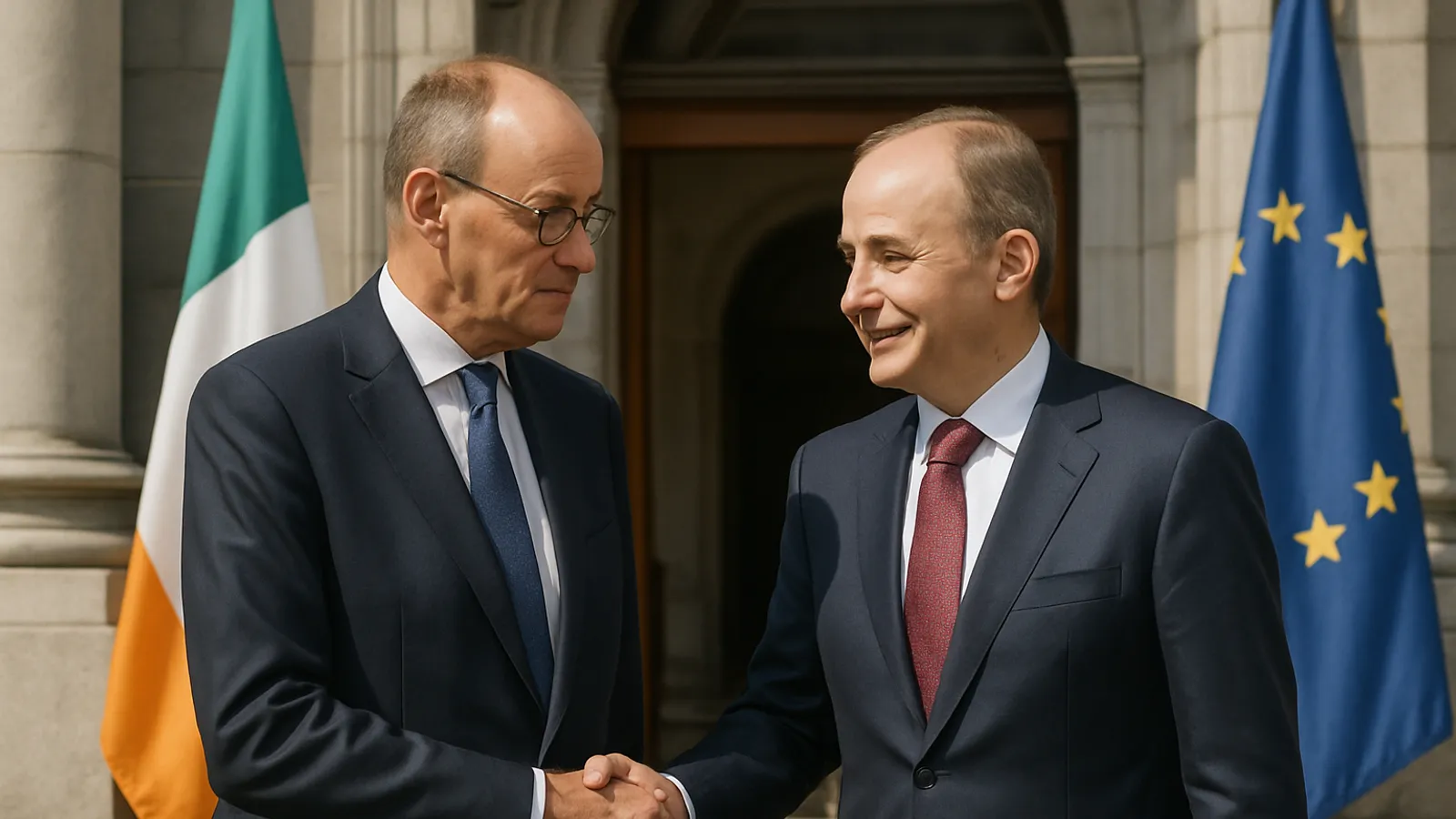 Bundeskanzler Merz trifft in Irland Premierminister Martin.