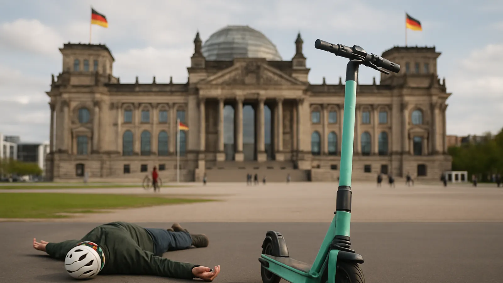 Bundestag diskutiert, ob E-Scooter-Verleiher für Unfälle haften sollen.