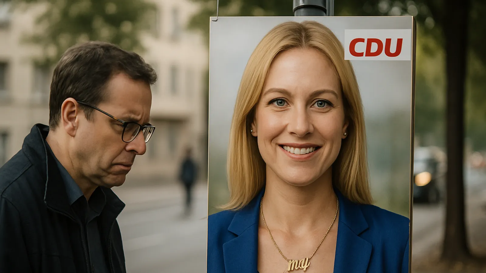 CDU candidate wears “MILF” necklace on campaign poster — and sparks debate