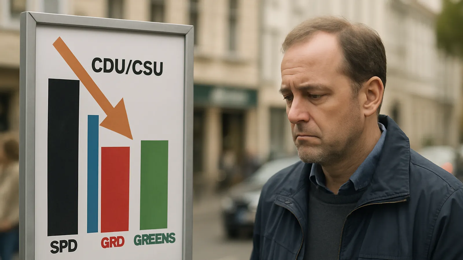 CDU und CSU sind weiterhin im Umfragetief, während die Grünen die SPD überholen.