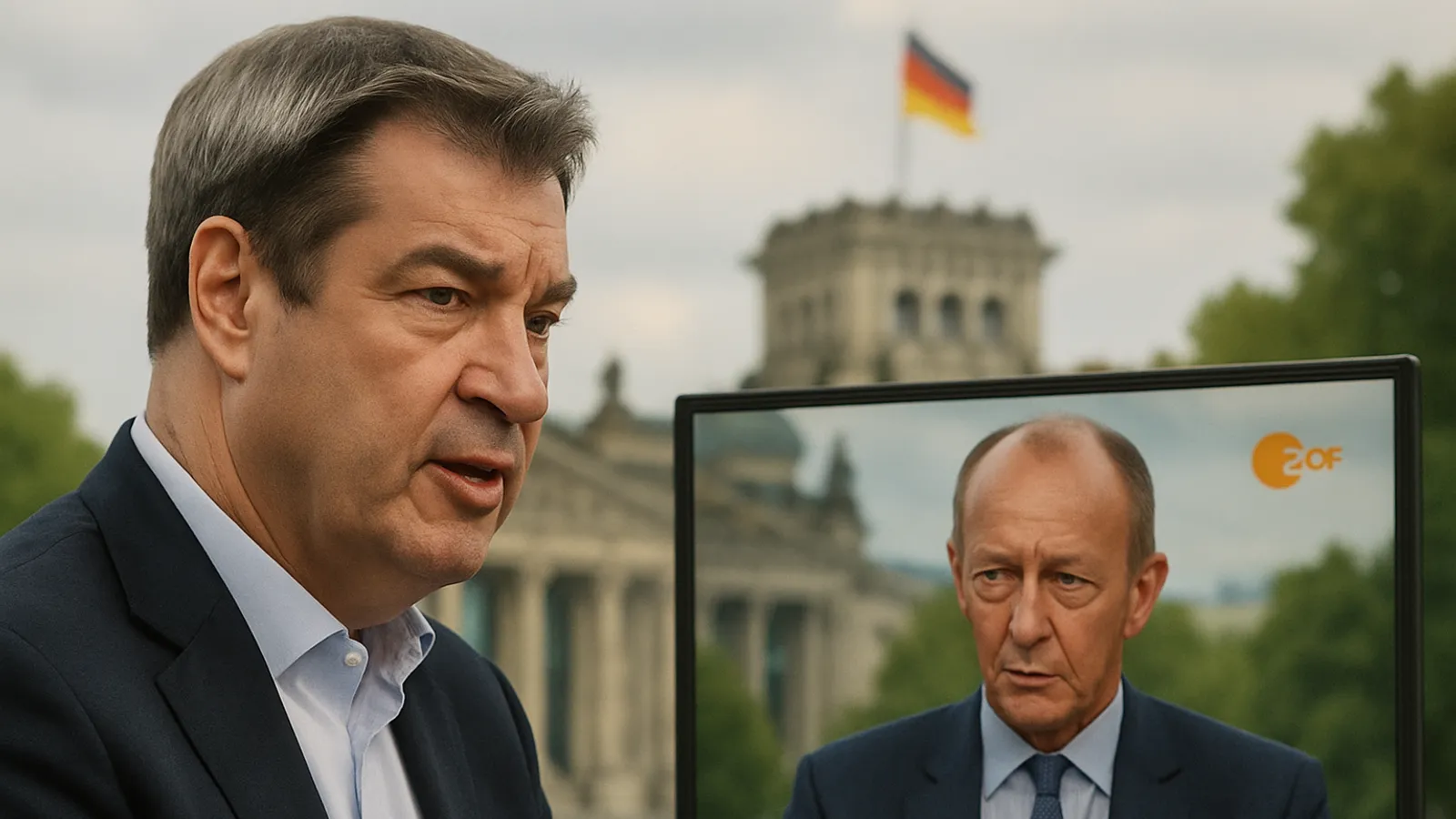 CSU-Chef Söder verteidigt Merz' Kabinettumbau im ZDF-Sommerinterview.