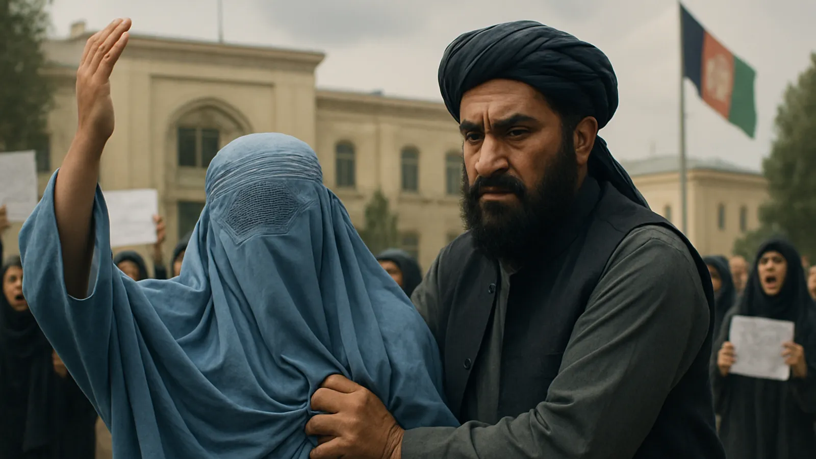 Der afghanische Gouverneur Noor Ahmad Islamjar hat Proteste gegen die Verschleierungspflicht unterdrückt.