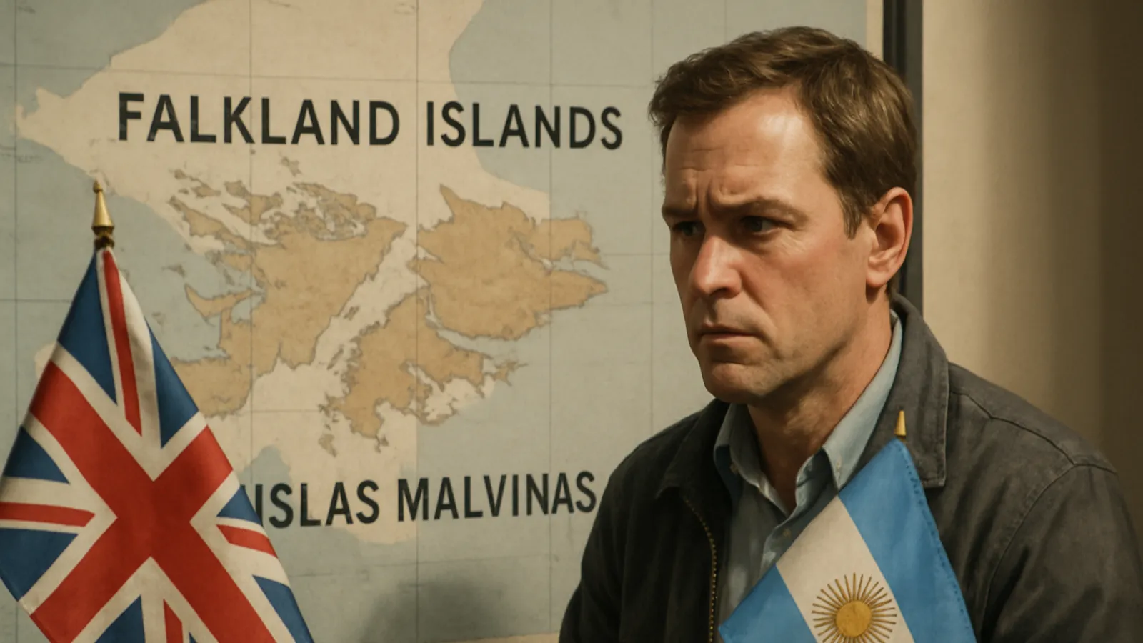 Ein Falkland-Banner der argentinischen Nationalmannschaft sorgt für politischen Streit.