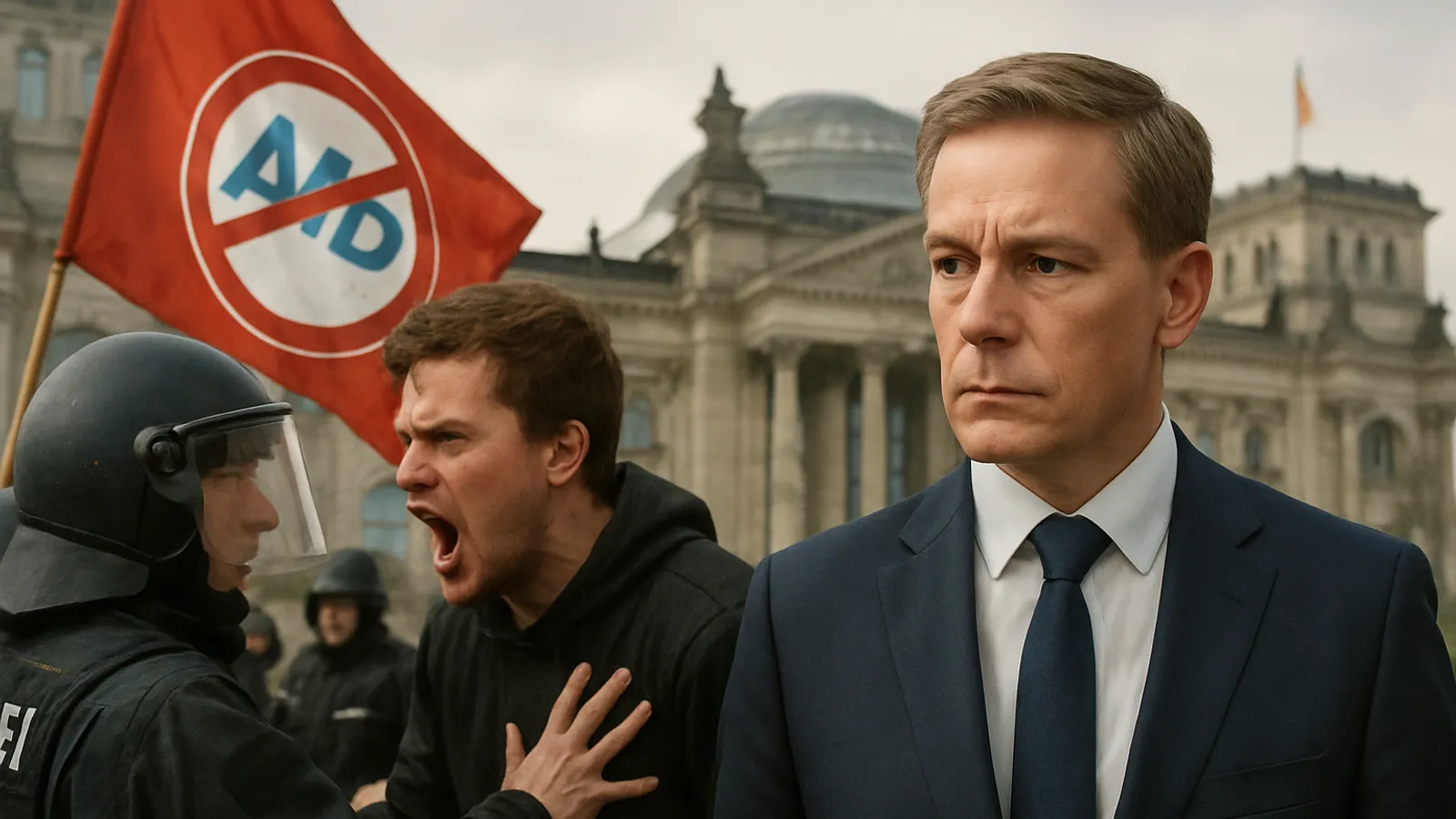 Der Bundestag distanziert sich von Gewalt bei einem Anti-AfD-Protest.
