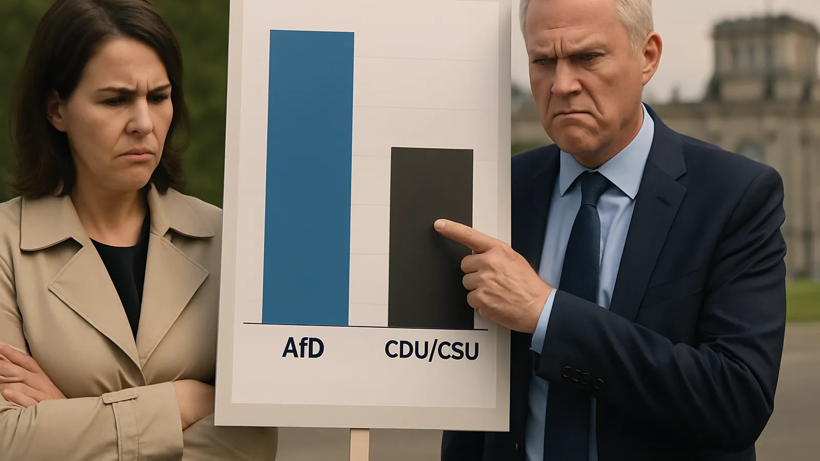 Die AfD liegt weiterhin deutlich vor der Union in der aktuellen Umfrage.