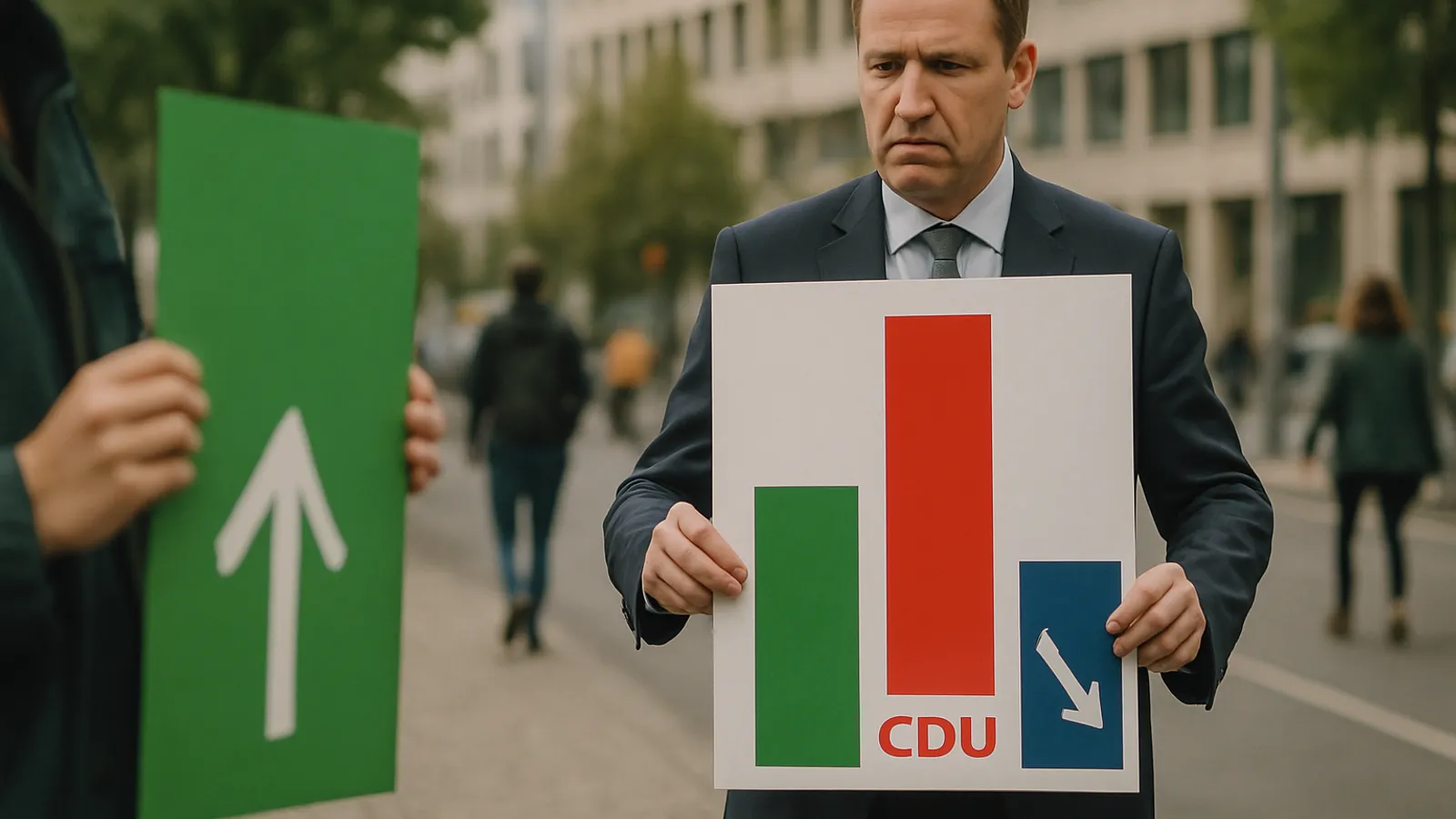 In einer aktuellen Berlin-Umfrage gewinnt die CDU drei Punkte und erreicht 20 Prozent.