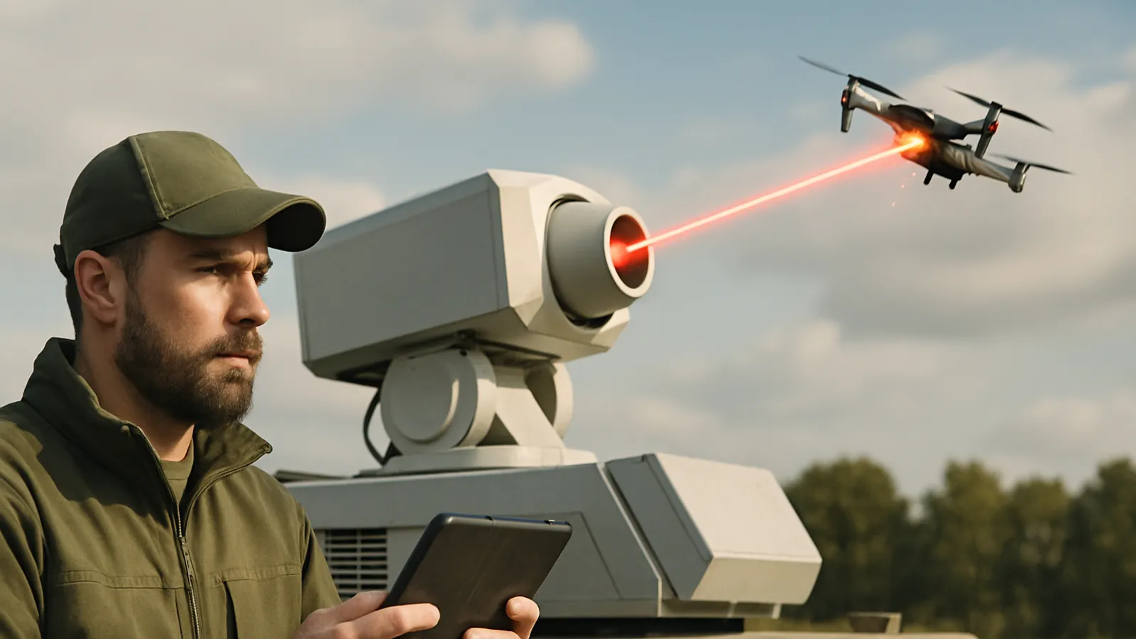 Trumpf entwickelt eine kostengünstige Laserwaffe zur Drohnenabwehr.