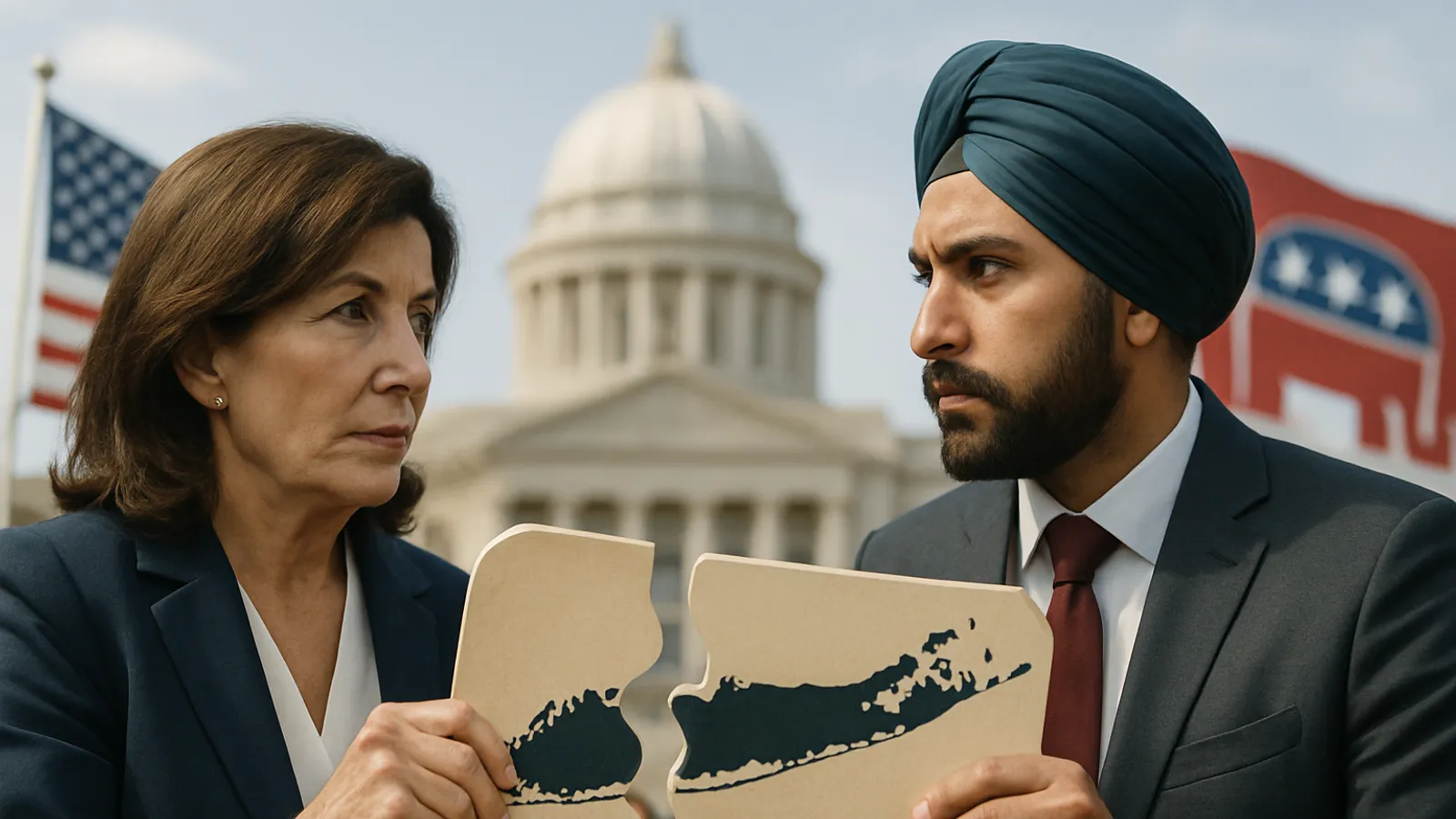Republikaner setzen im Kampf um Long Island auf Angriffe gegen Hochul und Mamdani.