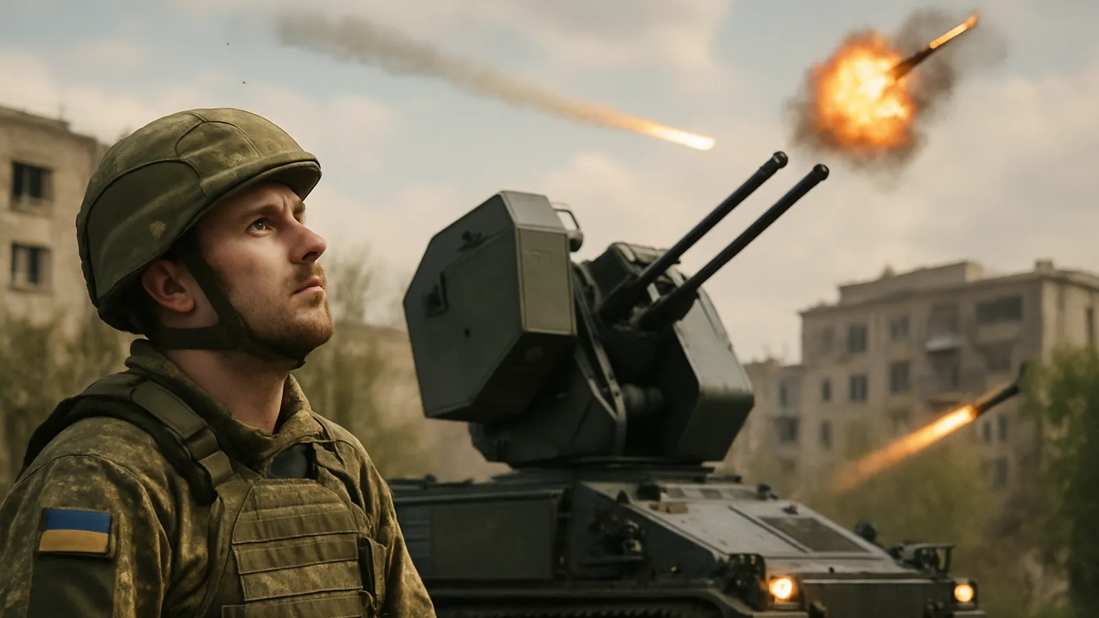 Die Ukraine zeigt das deutsche Flugabwehrsystem Skynex im Einsatz.