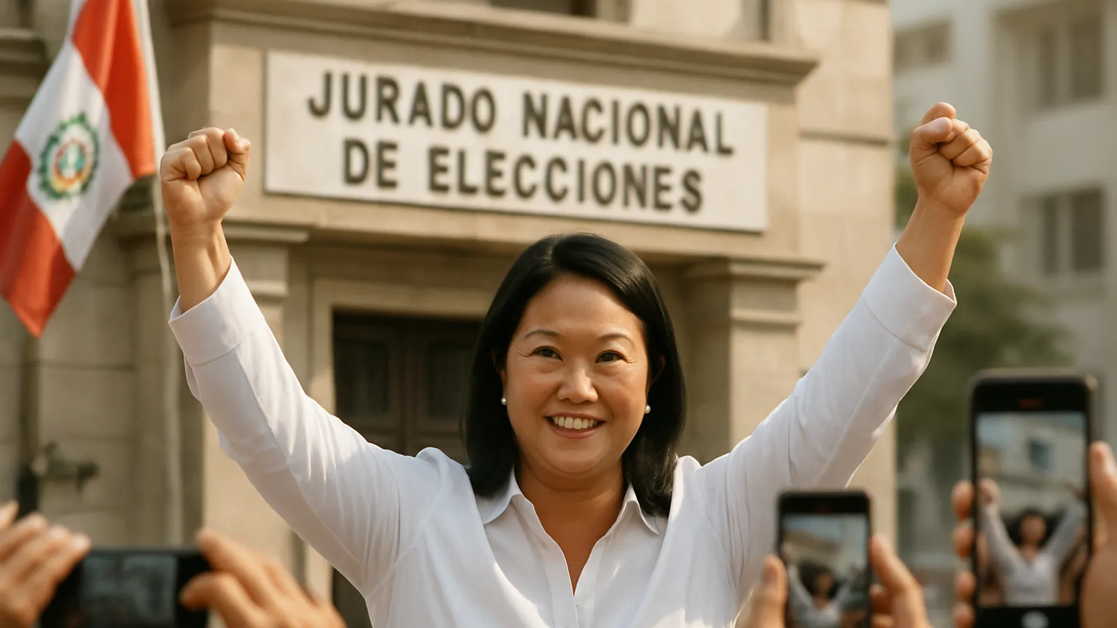 Keiko Fujimori liegt bei der Präsidentschaftswahl in Peru nach Angaben der Wahlbehörde uneinholbar vorn
