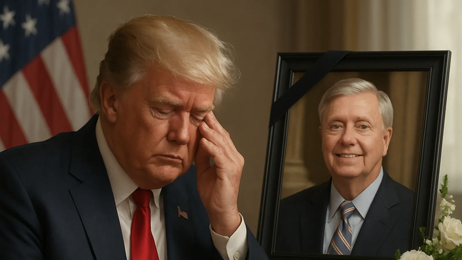Donald Trump äußert sich erschüttert über den Tod von Senator Lindsay Graham und bezeichnet ihn als Familienmitglied.