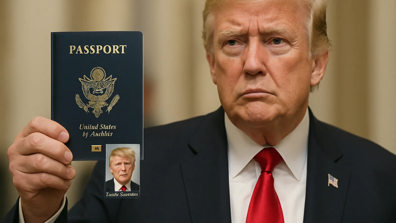 Donald Trump stellte einen neuen Reisepass mit eigener Abbildung vor.