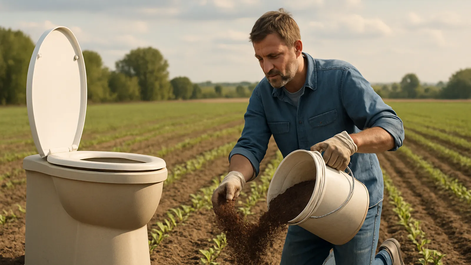 Dünger aus Trockentoiletten kann klimafreundlich auf Feldern verwendet werden.