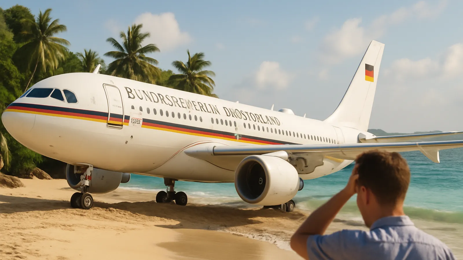 Ein Regierungsflieger ist auf den Seychellen gestrandet.