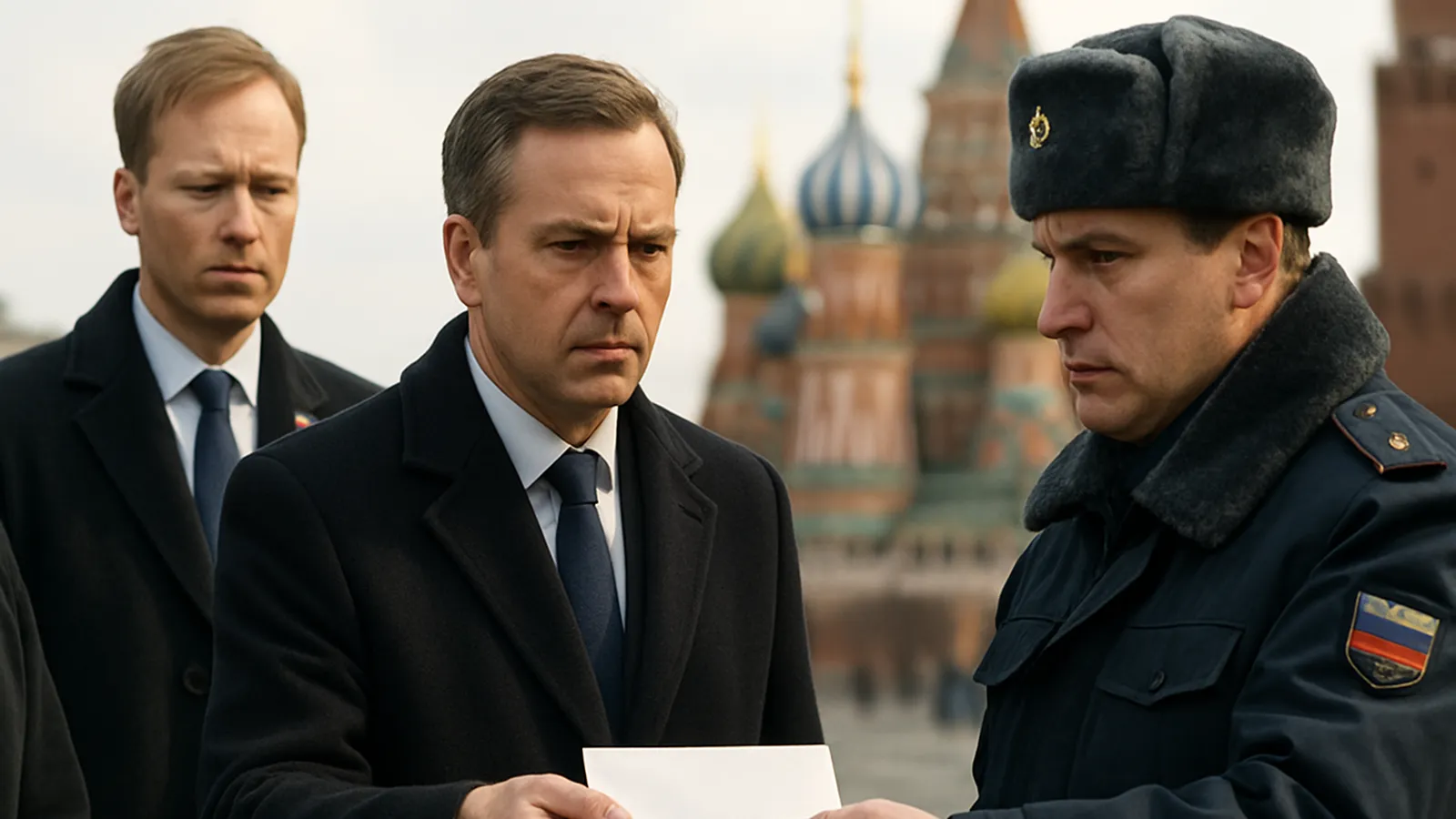 Europäische Diplomaten übergeben Protestnote in Moskau.
