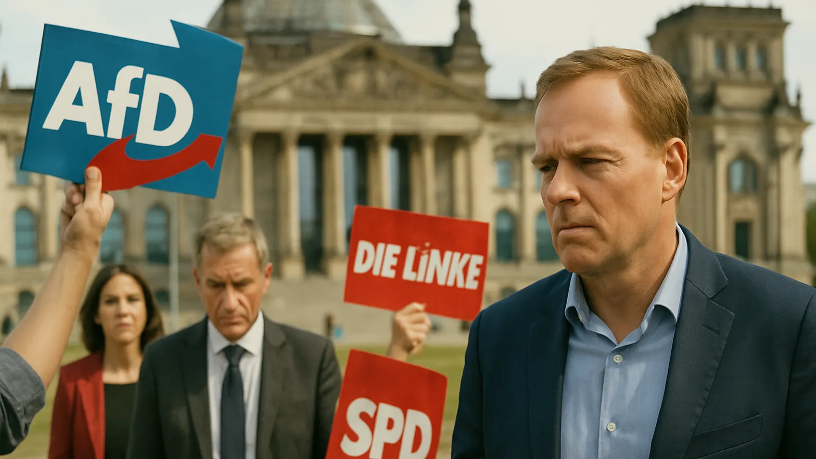 The AfD pulls further ahead of the Union in the national polling trend, while the SPD falls behind the Left.