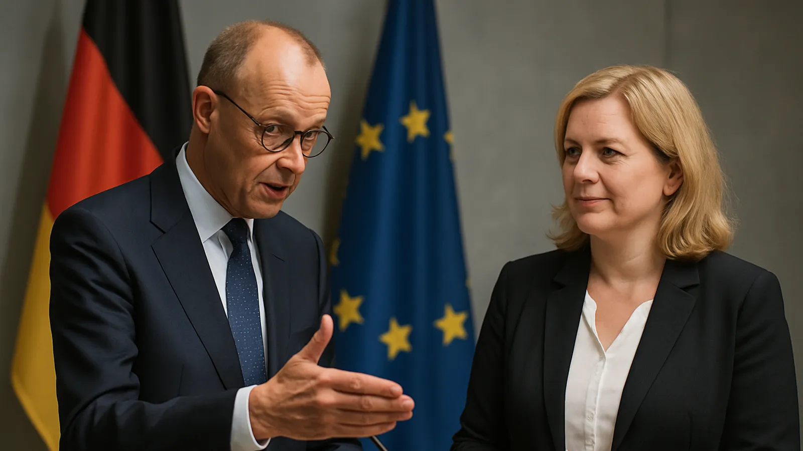 Friedrich Merz erklärt die nächsten Schritte der Personalrochade, Hoppermann wird Generalsekretärin.