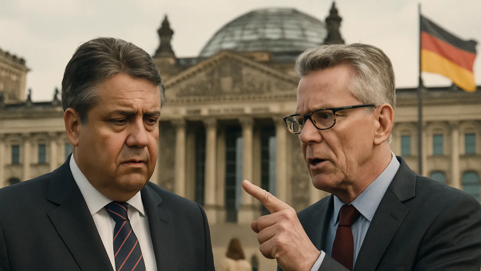 Gabriel und de Maizière kritisieren die Regierungsarbeit von Schwarz-Rot.