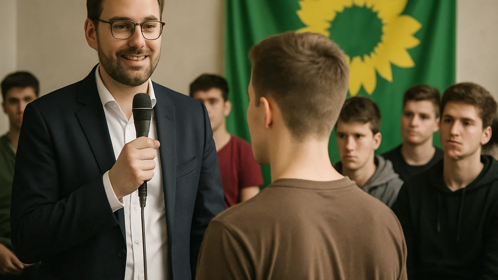 Grünen-Chef Felix Banaszak möchte seine Partei für junge Männer attraktiv machen.