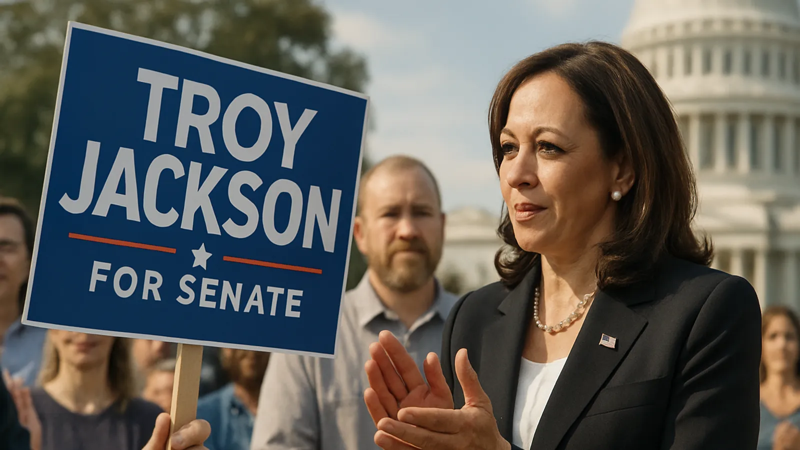 Kamala Harris vergleicht Jacksons kurzen Senatswahlkampf mit ihrem Präsidentschaftswahlkampf 2024.