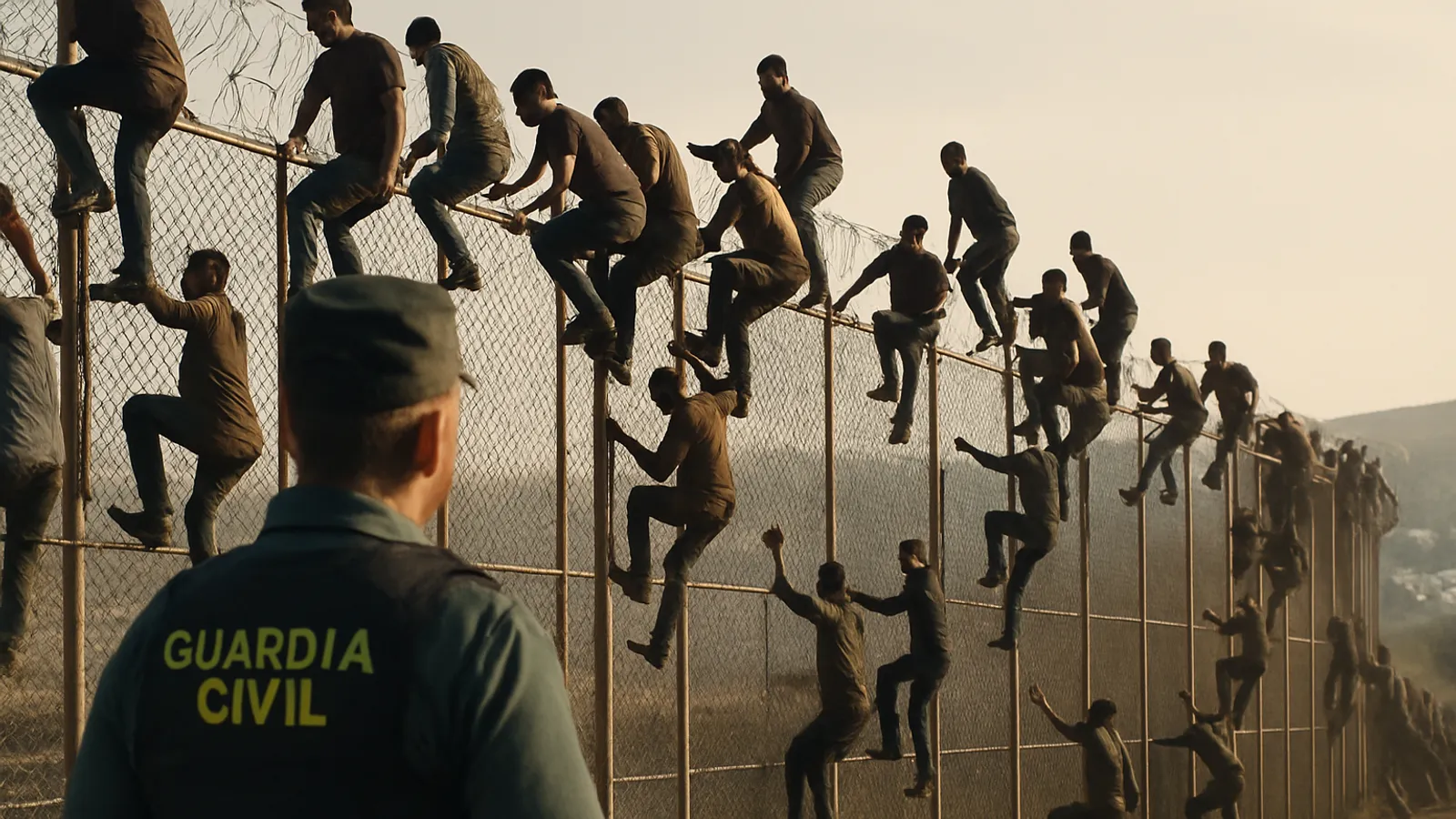 Hunderte Migranten klettern über Grenzzaun in die spanische Exklave Ceuta.