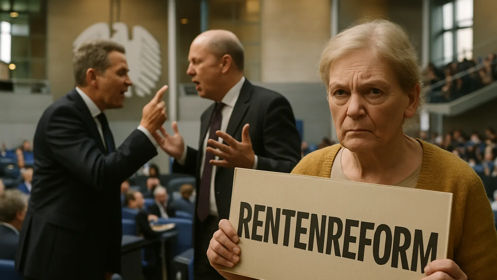 Im Bundestag gibt es Streit über die Rentenreform.