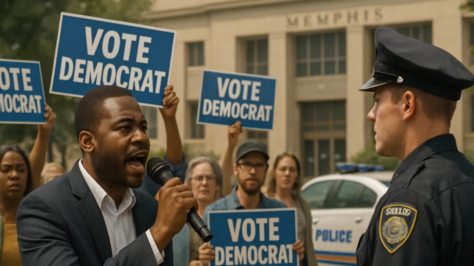 In Memphis fand nach vier tödlichen Taskforce-Einsätzen eine Kundgebung für den progressiven Demokraten Justin Pearson statt.