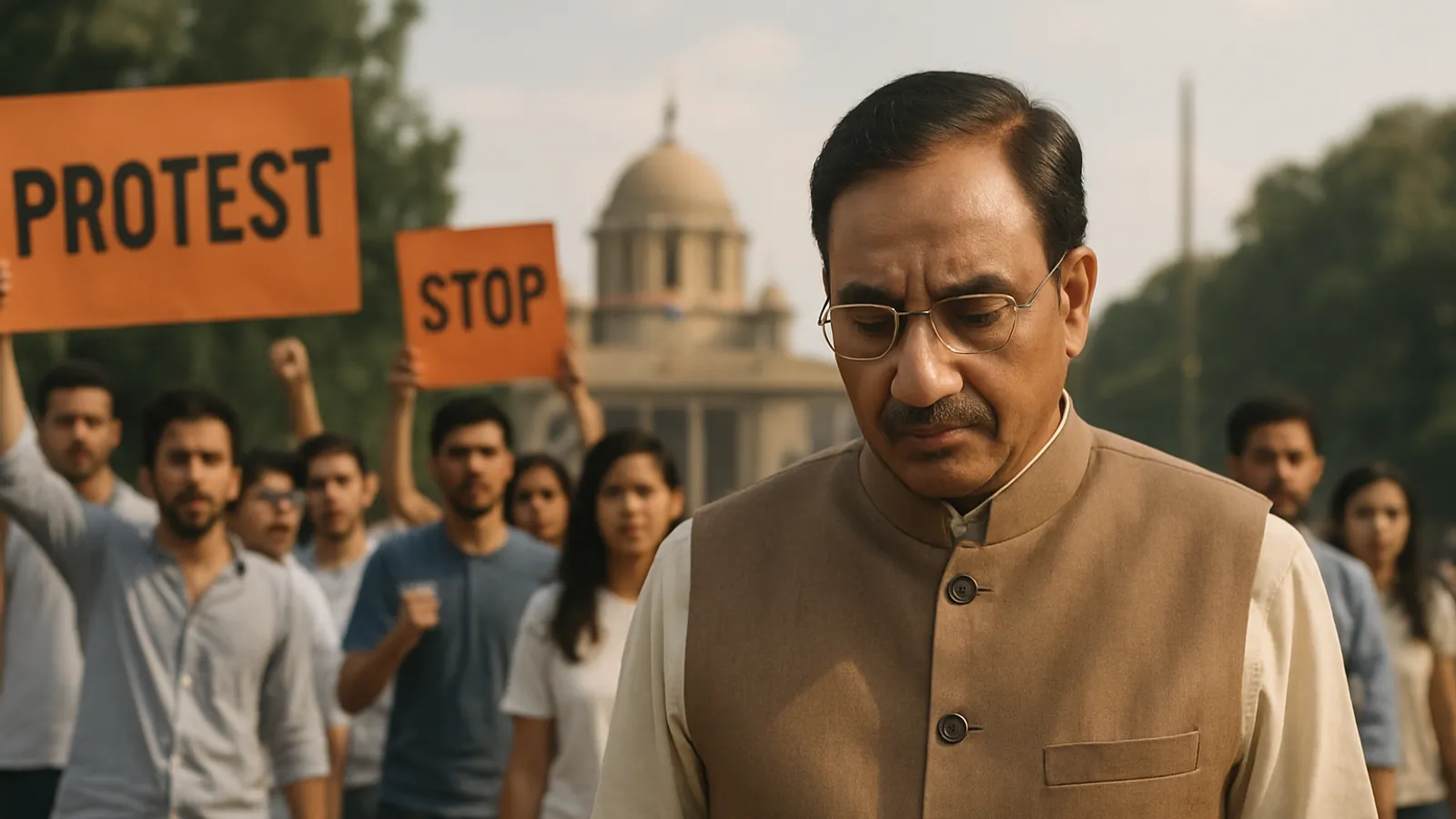 Indiens Bildungsminister ist zurückgetreten und die Proteste enden.