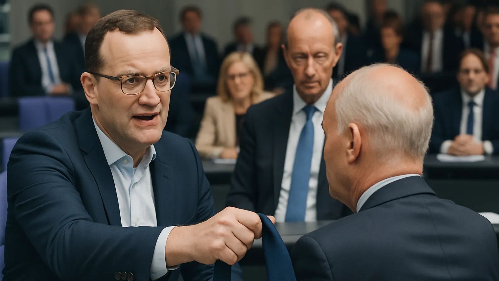 Jens Spahn unterstützt Merz und fordert mehr Krawatten im Bundestag.