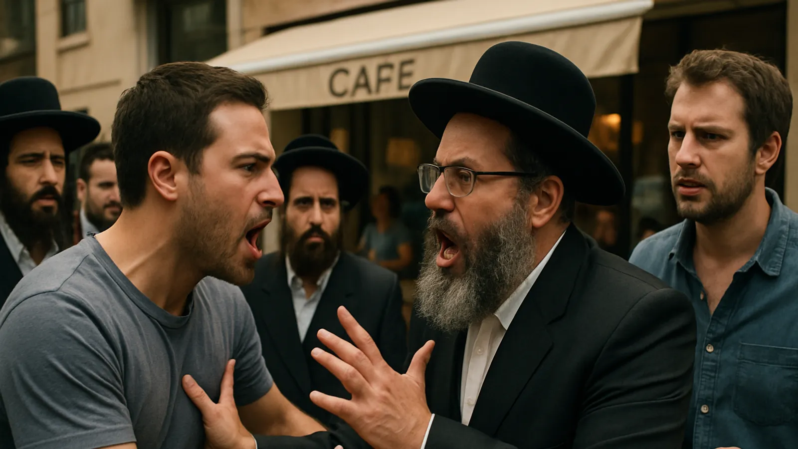 There was a clash between Haredim and secular Israelis over a café.