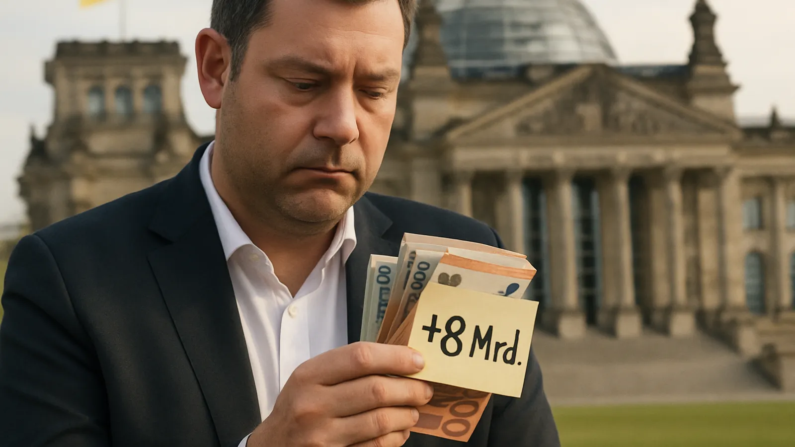 Klingbeil plant eine höhere Neuverschuldung um acht Milliarden Euro.