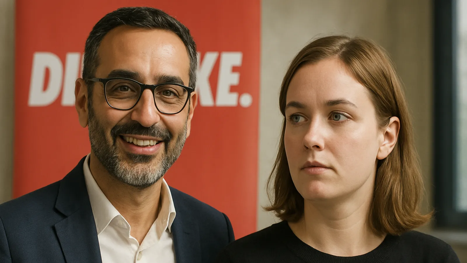 Luigi Pantisano ist neuer Co-Parteichef der Linken neben Ines Schwerdtner.