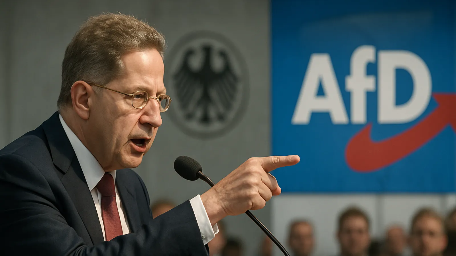 Maaßen greift den Verfassungsschutz auf dem AfD-Kongress an.