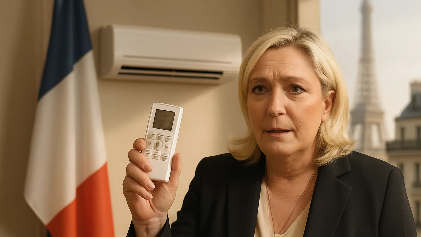 Marine Le Pen hat einen Klimatisierungsplan vorgestellt, der Klimaanlagen für alle Haushalte in Frankreich vorsieht.