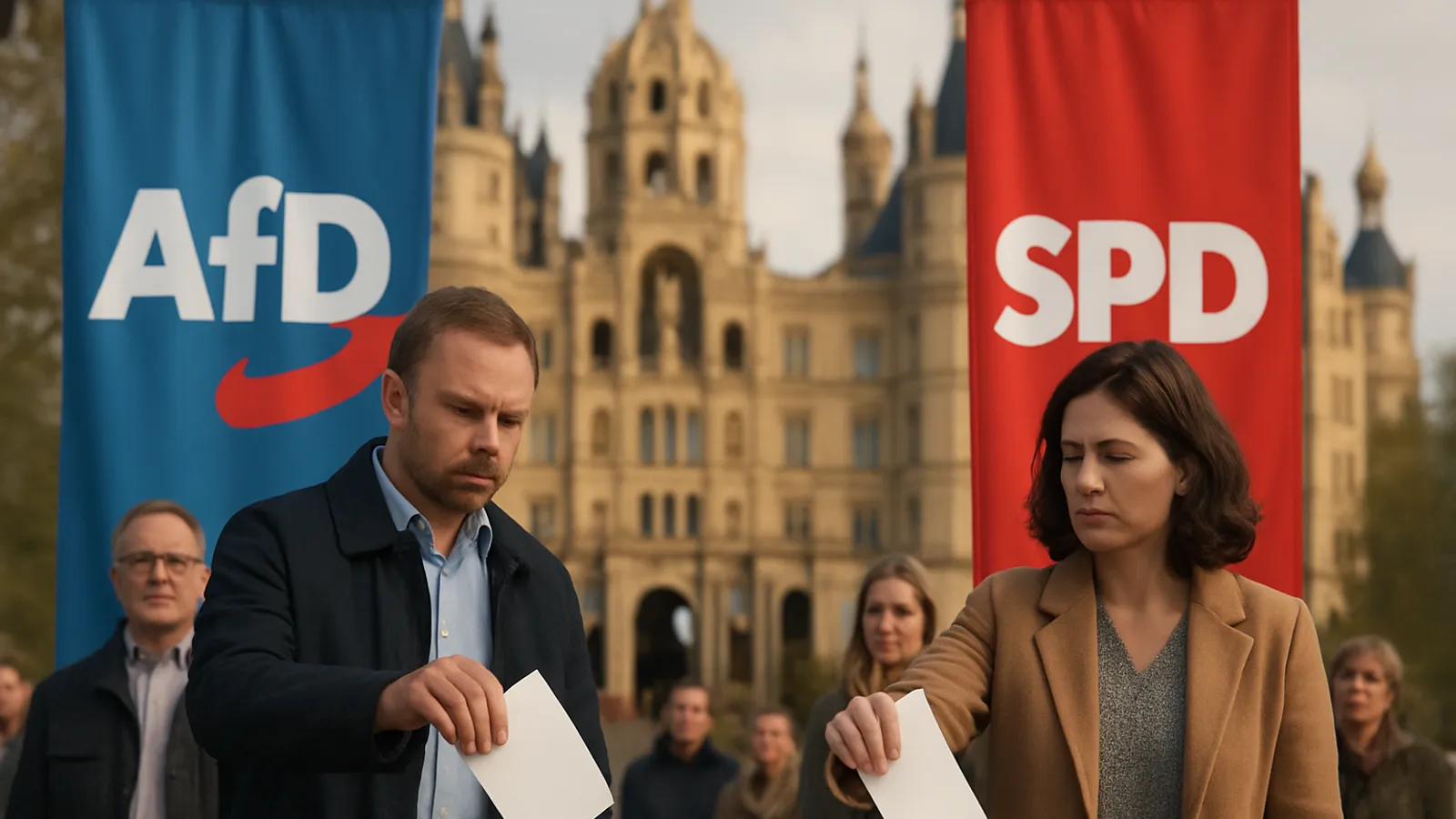 AfD and SPD make slight gains in Mecklenburg-Western Pomerania.