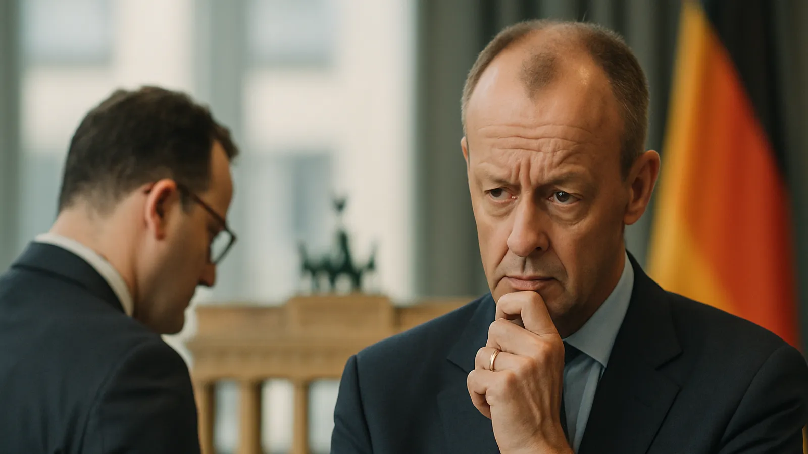 Merz erwägt einen Umbau des Kabinetts nach dem Rücktritt von Spahn.