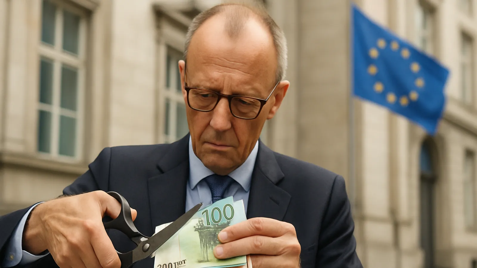 Merz fordert eine Kürzung des EU-Haushalts um mehrere 100 Milliarden.