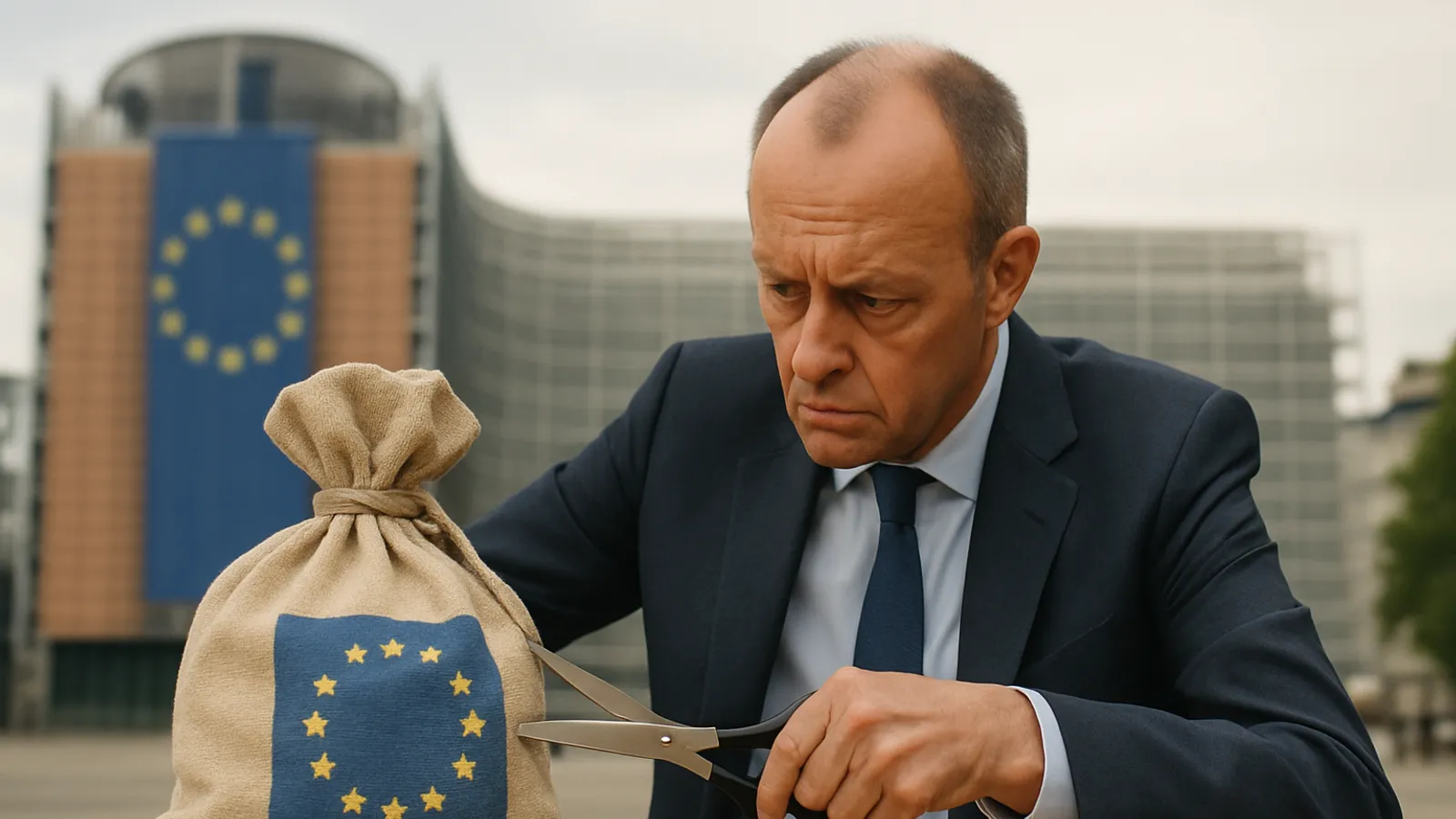 Merz fordert Senkung des EU-Haushalts im Gemeinschaftsbudget.